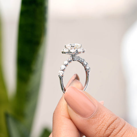2.97 CT Round Cut Colorless Engagement Ring