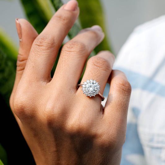 2.14 CT Round Cut Colorless Engagement Ring