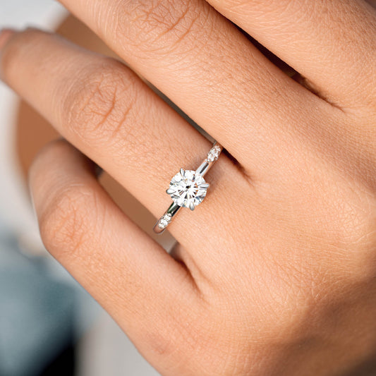 1.108 CT Round Cut Colorless Engagement Ring