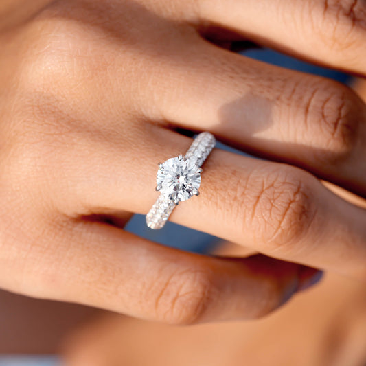 2.559 CT Round Cut Colorless Engagement Ring
