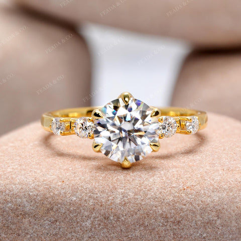 1.85 CT  Round Cut Colorless Engagement Ring