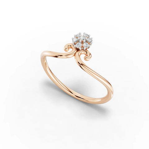 Floral Grace Solitaire Ring
