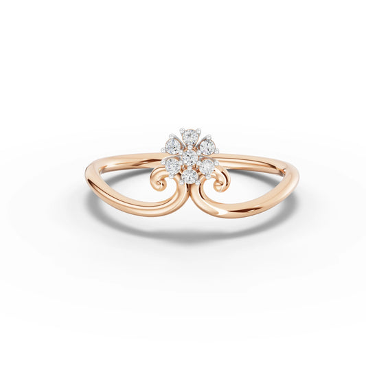 Floral Grace Solitaire Ring
