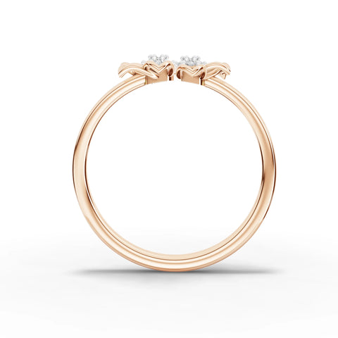 Twin Bloom Delicate Ring