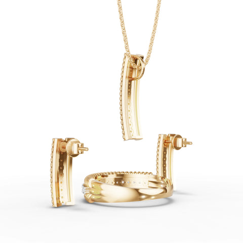 Graceful Twist Moissanite Moissanite Diamond Jewellery Set