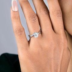 Oval Solitaire with Braided Infinity Shank