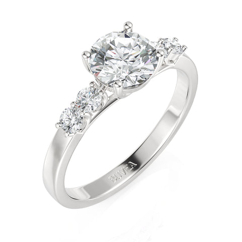 1.24 CT  Round Cut Colorless Engagement Ring