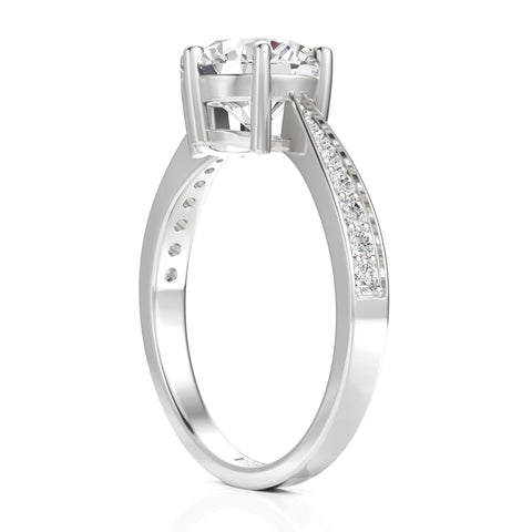 2.176 CT Round Cut Colorless Engagement Ring