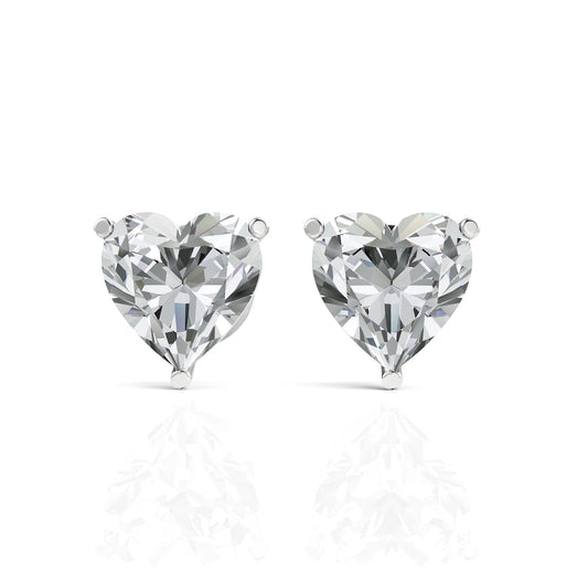 Heart Moissanite Diamond Studs