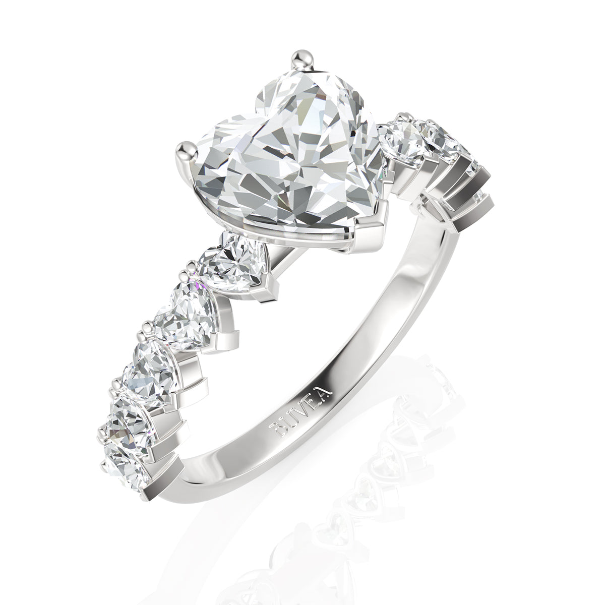 3.05 CT Heart Cut Colorless Engagement Ring