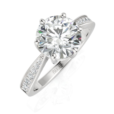 2.176 CT Round Cut Colorless Engagement Ring