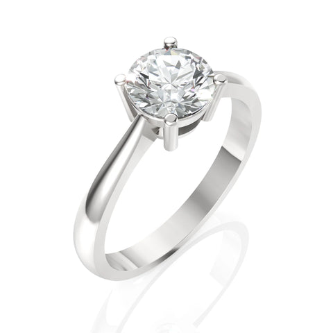 Round Moissanite Diamond Ring