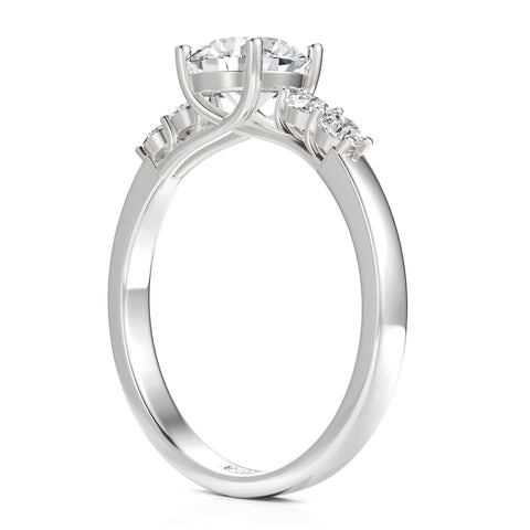 1.24 CT  Round Cut Colorless Engagement Ring