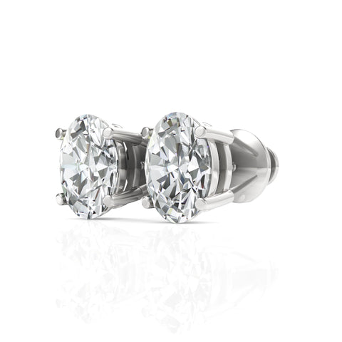 Oval Diamond Studs | GRA & IDGL Certified Moissanite Diamonds