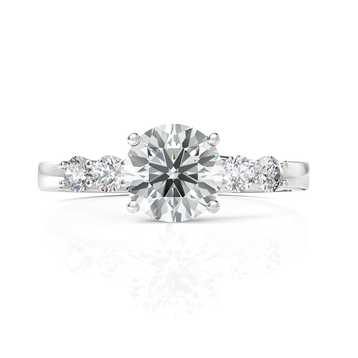 1.24 CT  Round Cut Colorless Engagement Ring