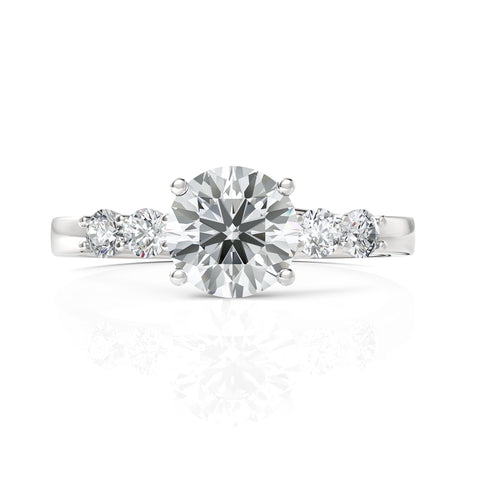 1.24 CT  Round Cut Colorless Engagement Ring