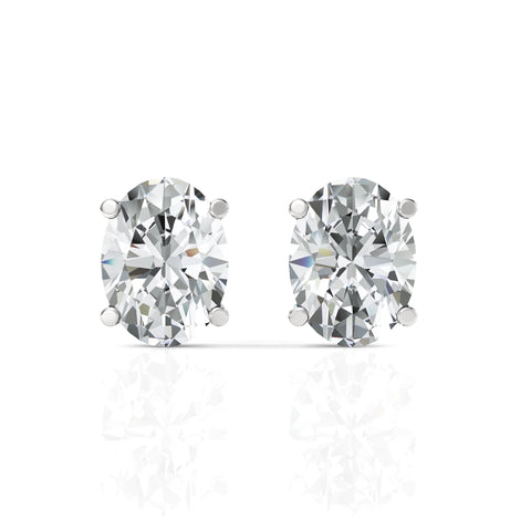 Oval Diamond Studs | GRA & IDGL Certified Moissanite Diamonds