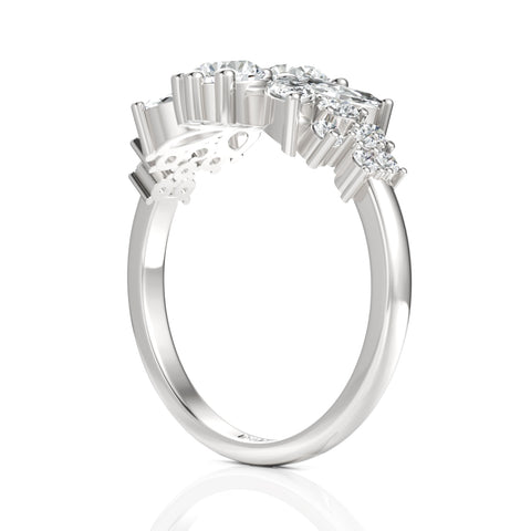 1.494 CT Marquise, Round Cut Colorless Engagement Ring