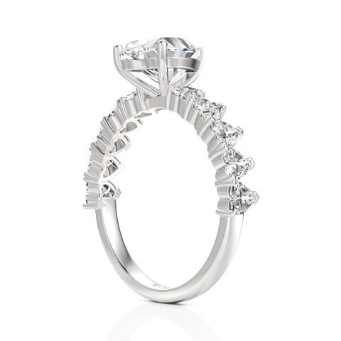 3.05 CT Heart Cut Colorless Engagement Ring