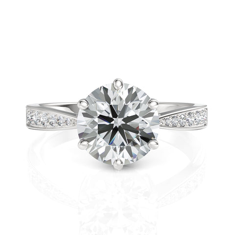 2.176 CT Round Cut Colorless Engagement Ring