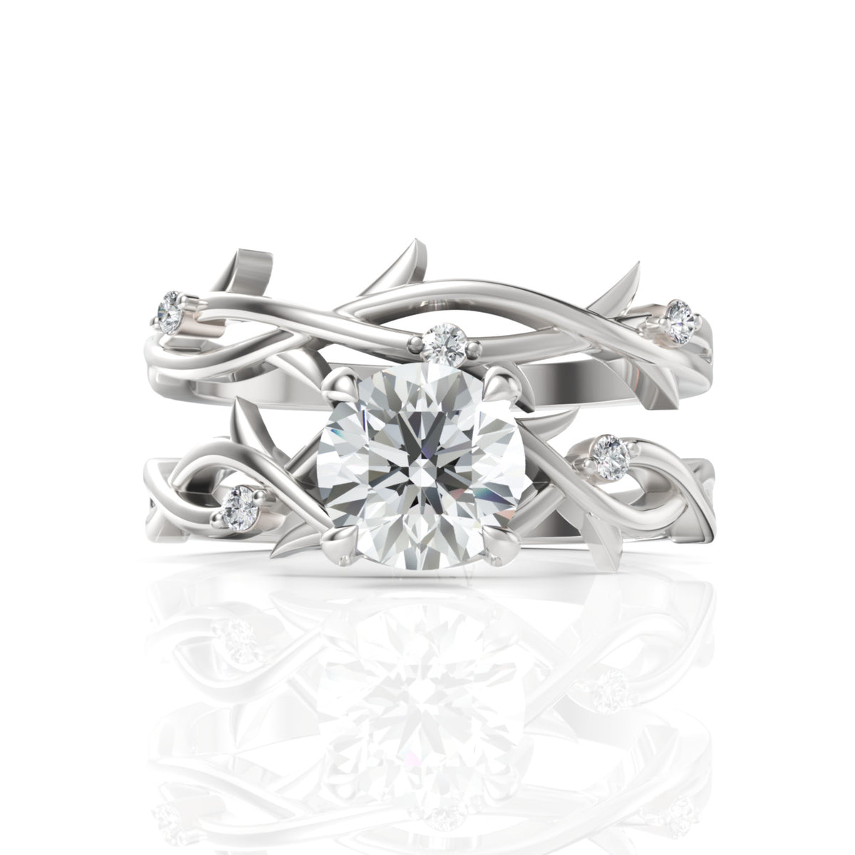 1.07 CT Round Cut Colorless Engagement Ring