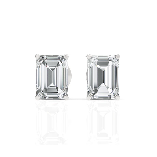 Emerald Moissanite Diamond Studs