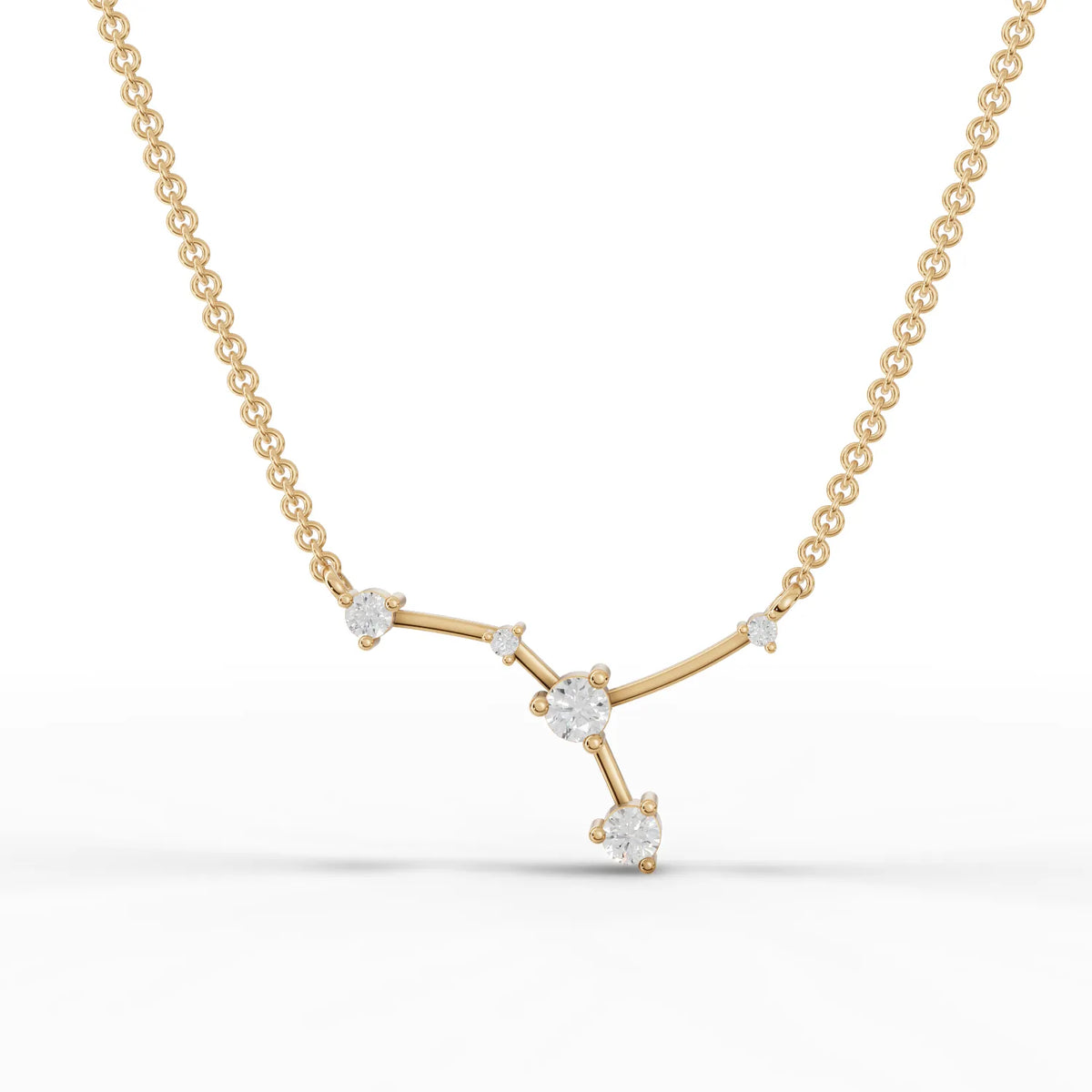 Cancer Zodiac Round Diamond Chain Pendant