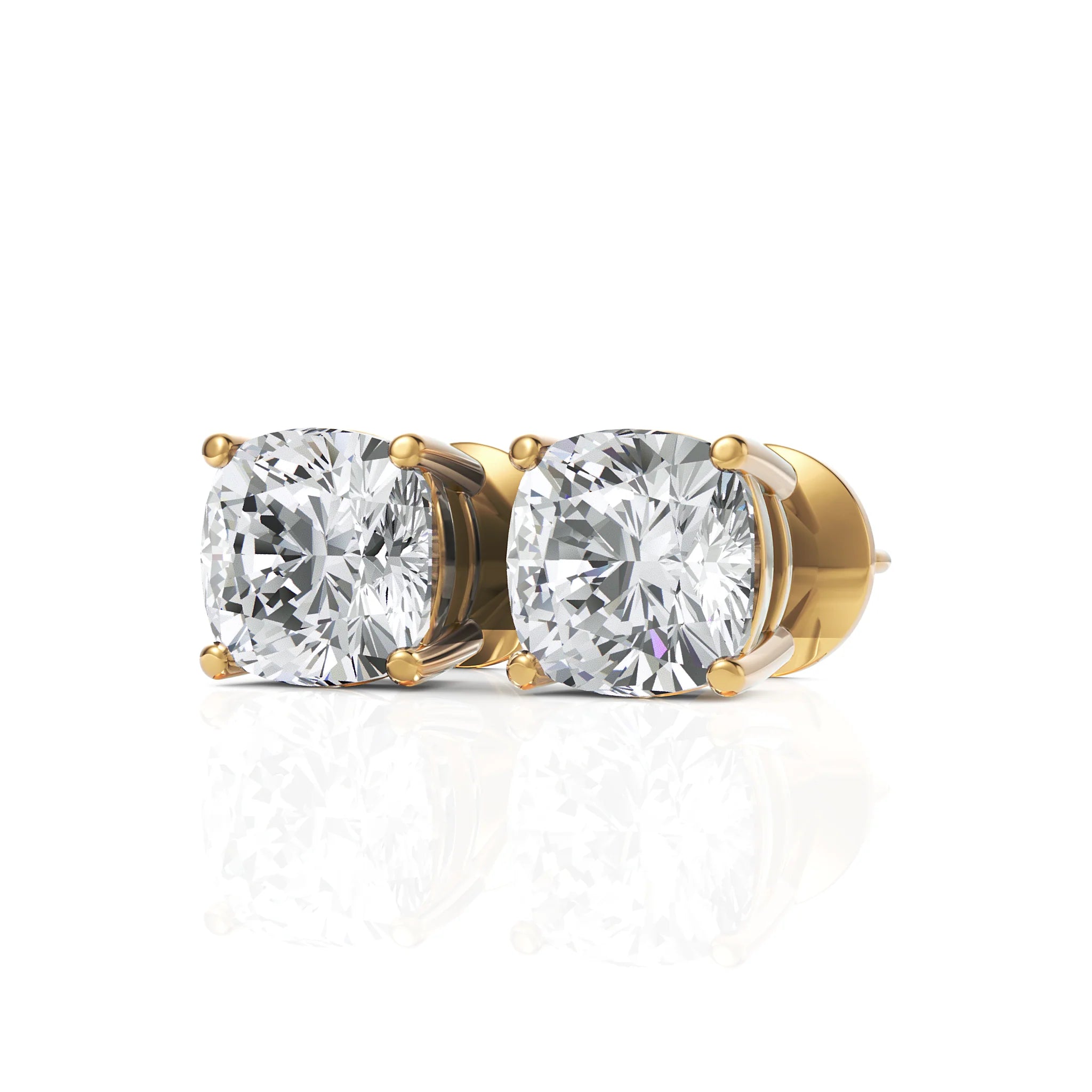 Cushion Diamond Studs | GRA & IDGL Certified Moissanite Diamonds