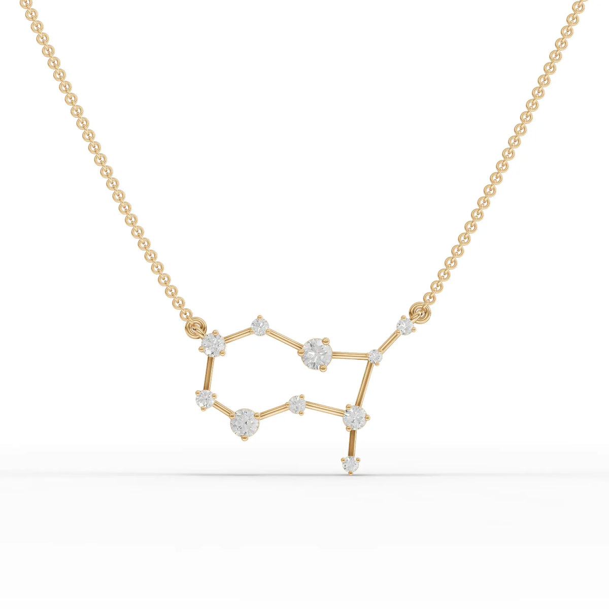 Gemini Zodiac Round Diamond Chain Pendant