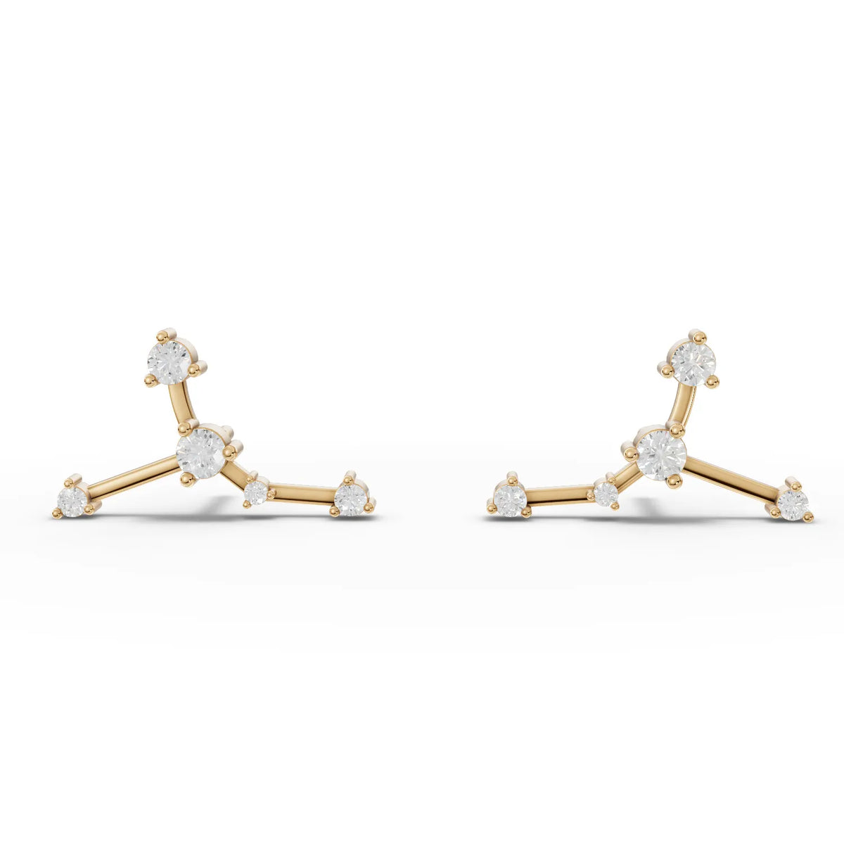 Cancer Zodiac Round Diamond Earring