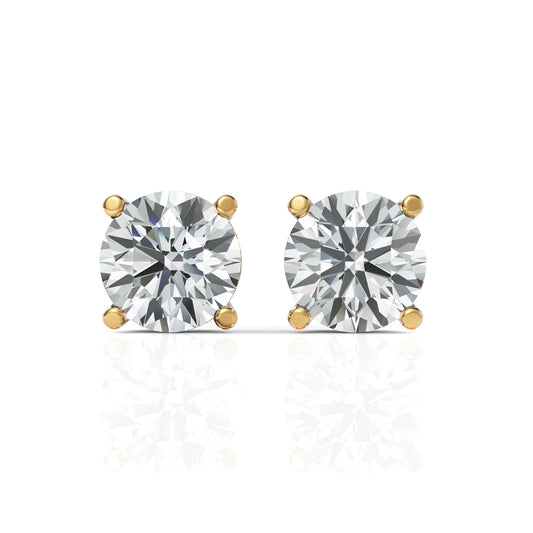 Round Moissanite Diamond Studs