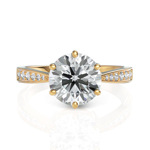 2.176 CT Round Cut Colorless Engagement Ring